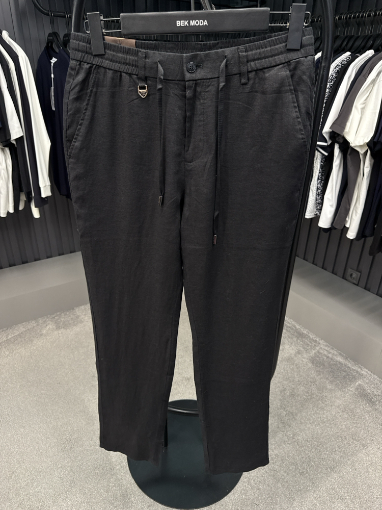 İthal Tom Ford Ham Keten Pantolon (0117-Siyah)