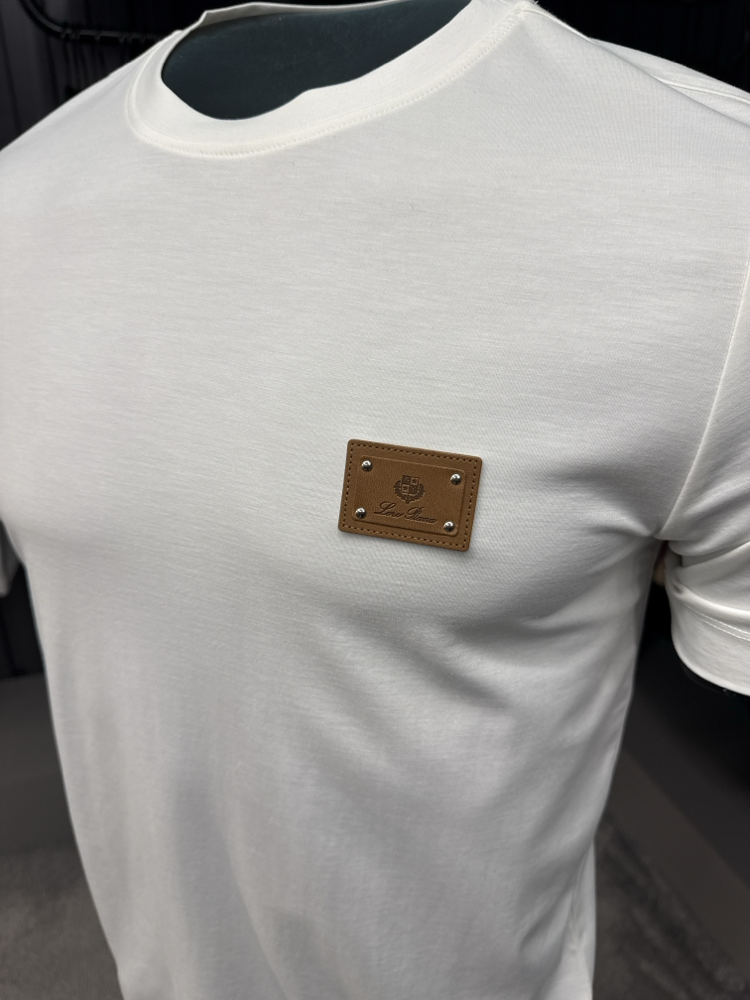 İthal Loro Piano T-shirt Kırışmayan Kumaş (15053-Beyaz)