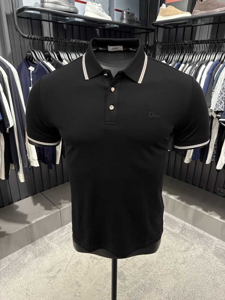 İthal DİOR Polo Yaka Kırışmayan Kumaş (0121-Siyah))