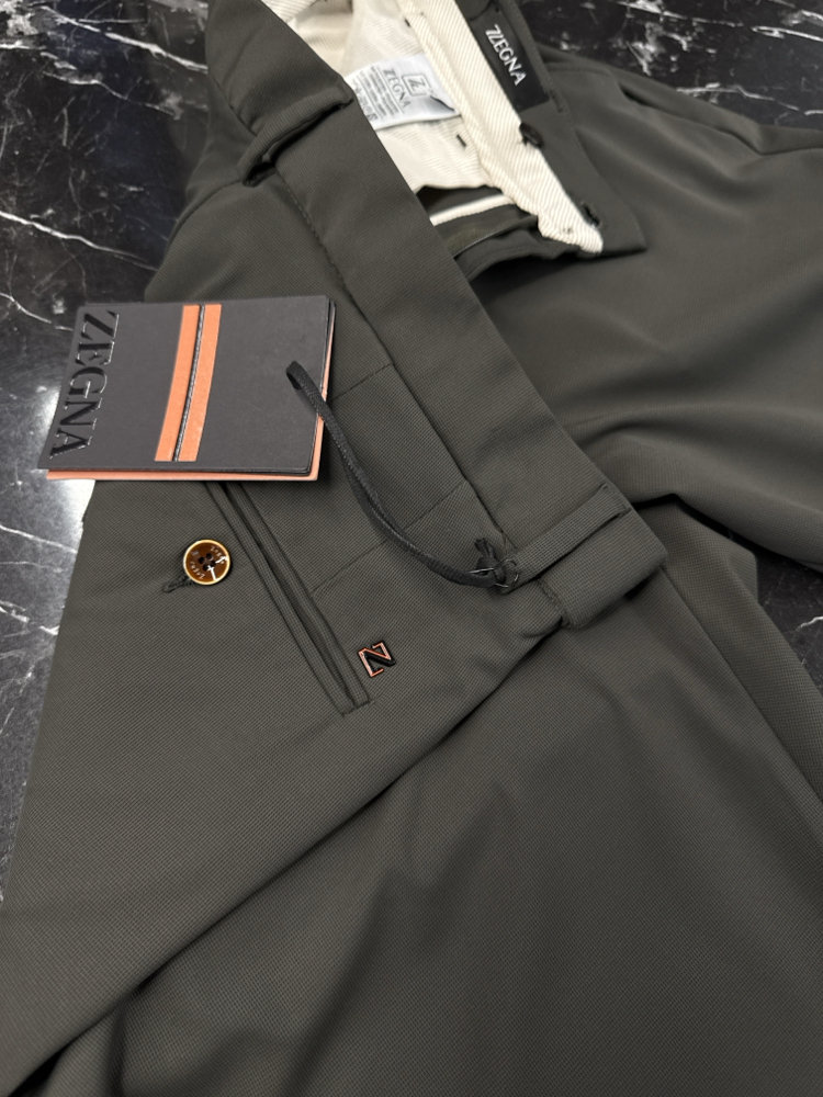 Zegna  Kırışmayan Kumaş Jogger Pantolon(1089-Haki)