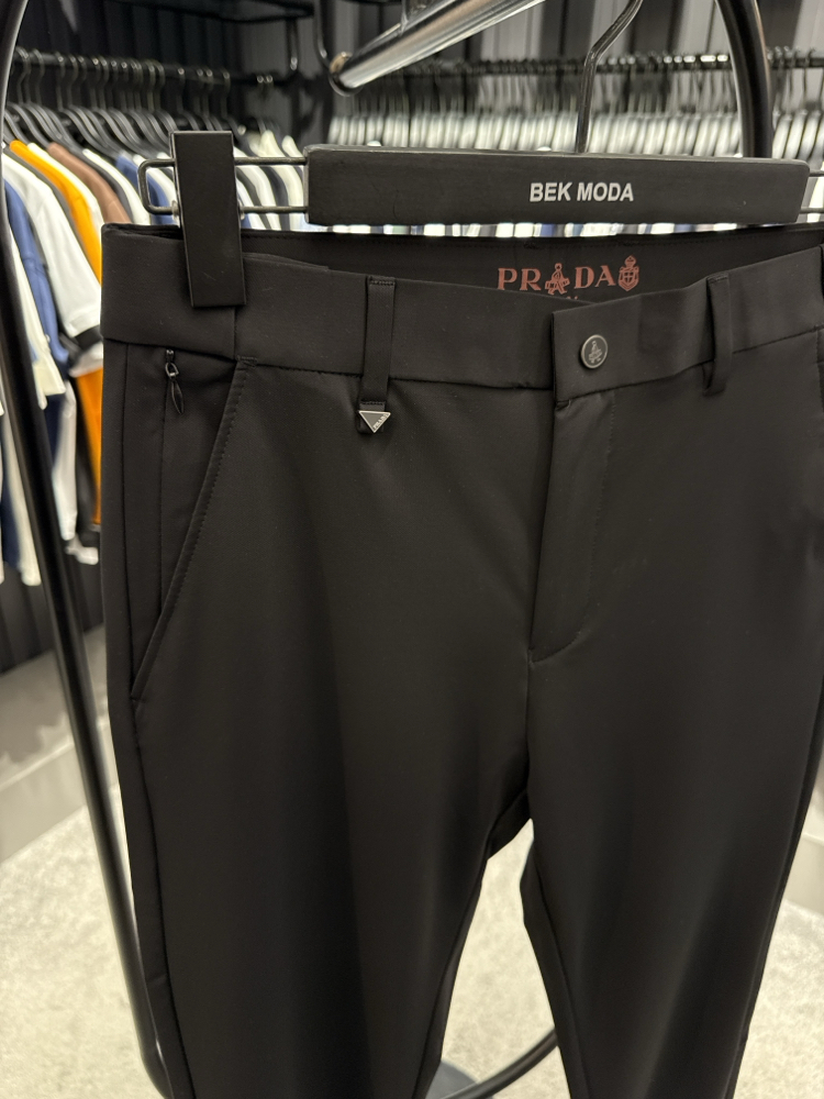 İthal PRADA Kırışmayan Kumaş Jogger Pantolon (0114-Siyah)