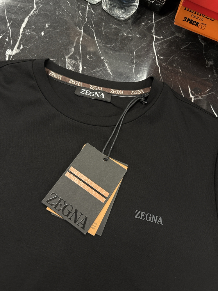 İthal ZEGNA T-shirt Kırışmayan Kumaş (15063-Siyah)
