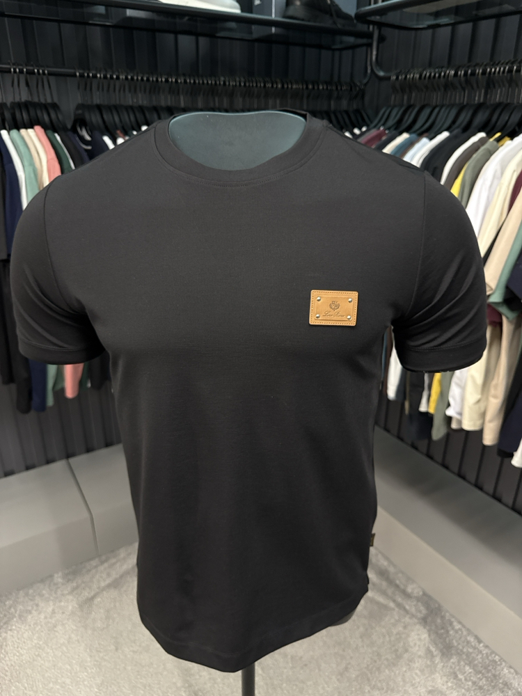 İthal  Loro Piano T-shirt  Kırışmayan Kumaş (15053-Siyah)