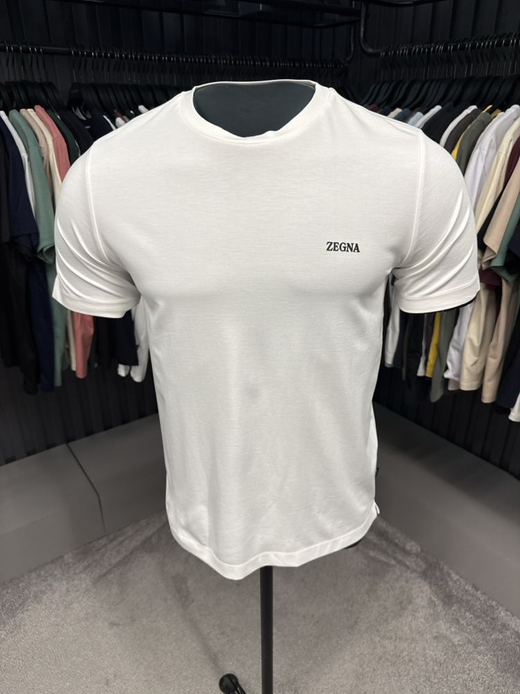 İthal  ZEGNA T-shirt  Kırışmayan Kumaş (15063-Beyaz)