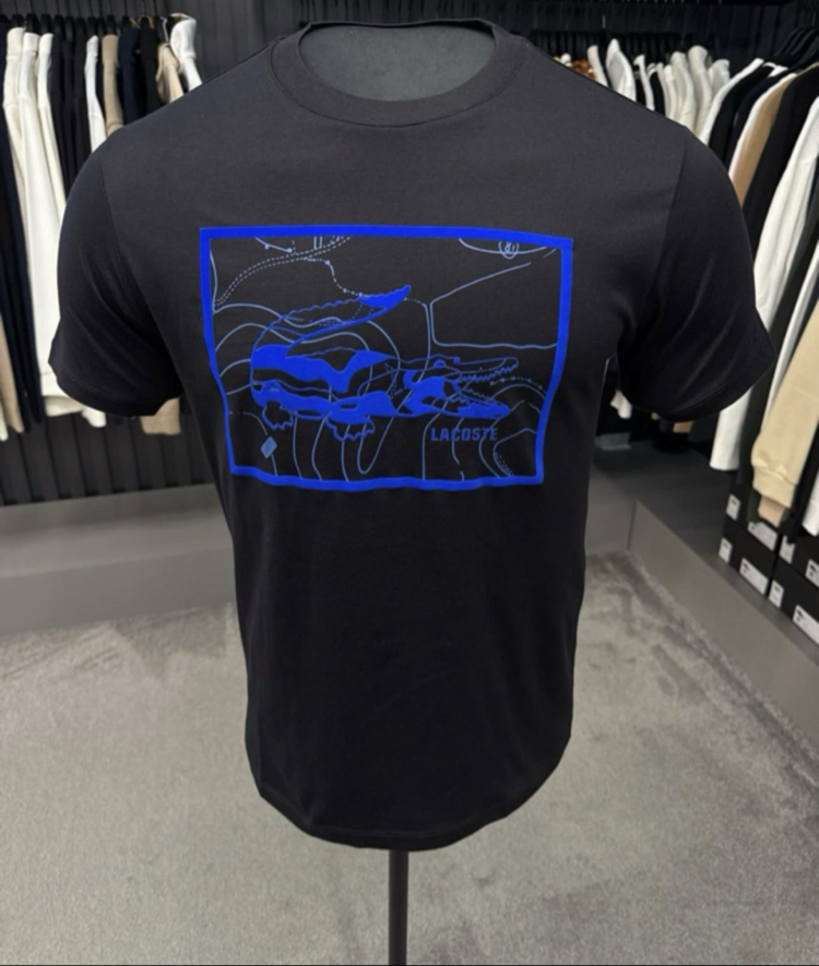 Süet Baskılı T-shirt (26108-Siyah)