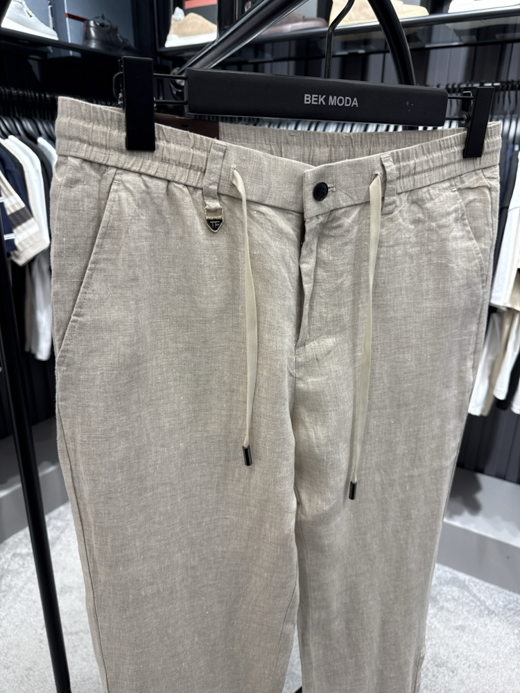 İthal Tom Ford Ham Keten Pantolon (0117-Taş)