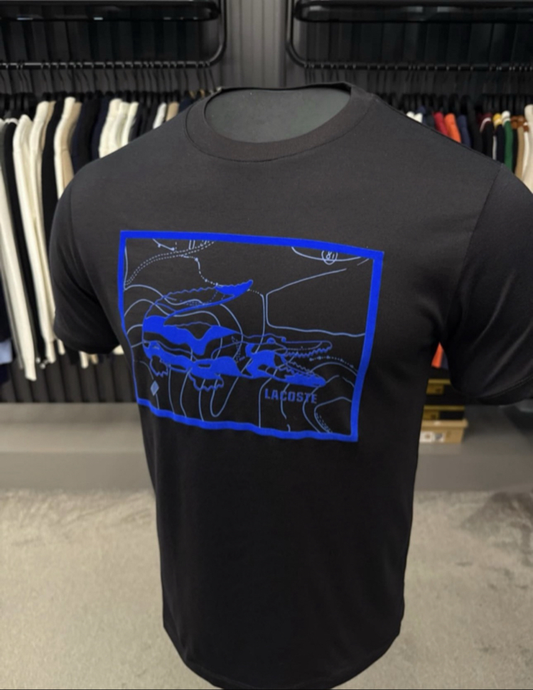 Süet Baskılı T-shirt (26108-Siyah)
