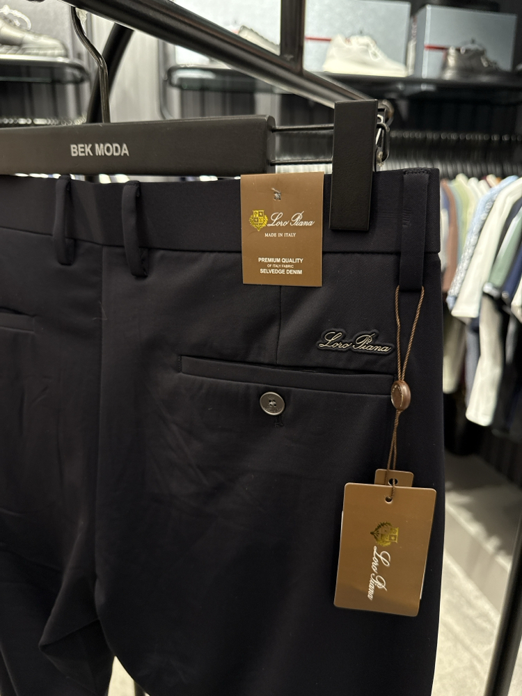 İthal Lora Piana Kırışmayan Kumaş Jogger Pantolon (0110-Lacivert)