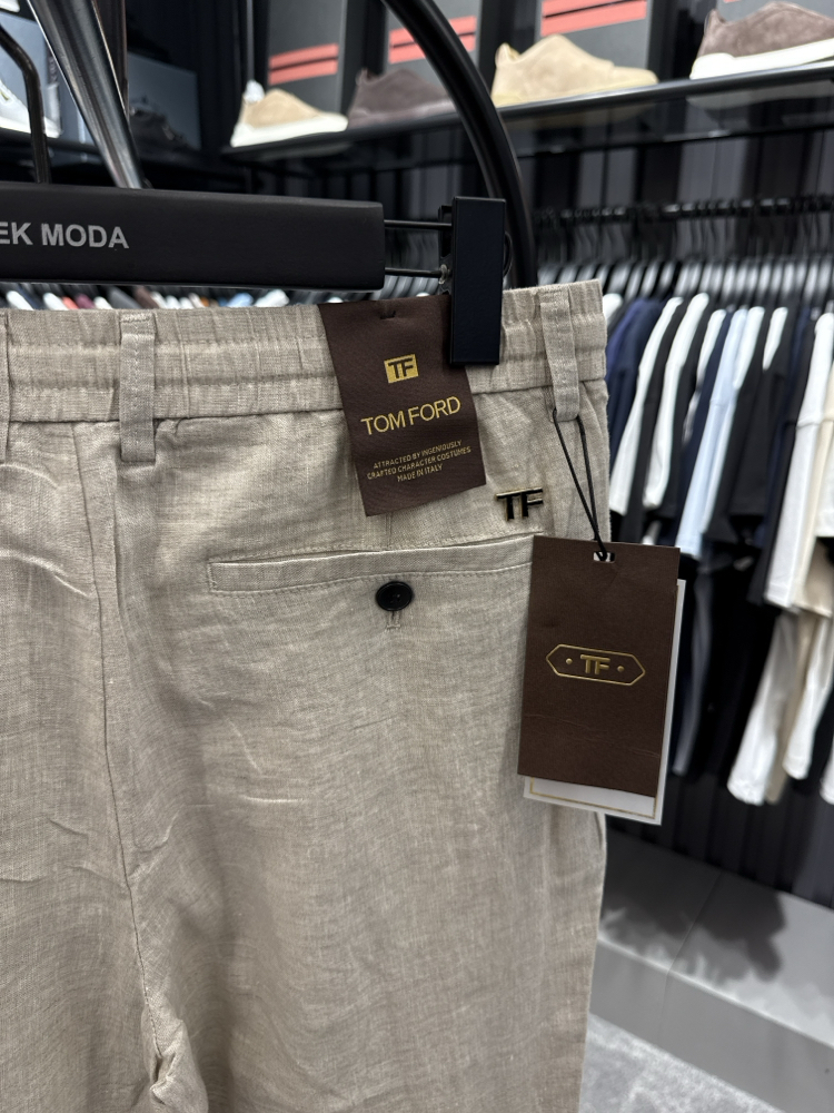 İthal Tom Ford Ham Keten Pantolon (0117-Taş)