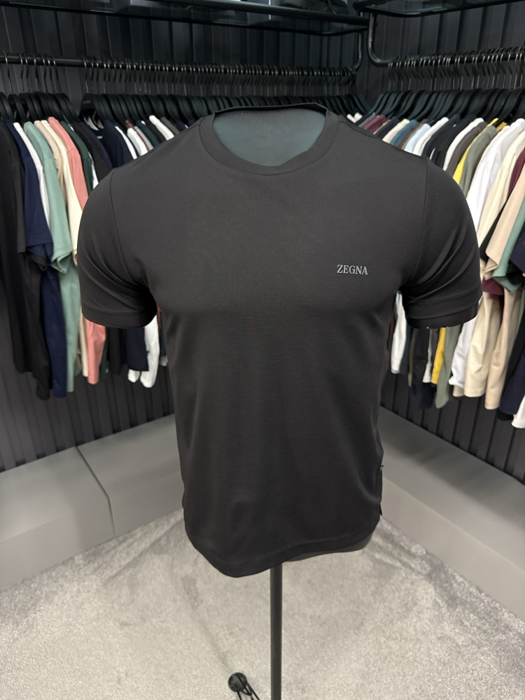 İthal ZEGNA T-shirt Kırışmayan Kumaş (15063-Siyah)