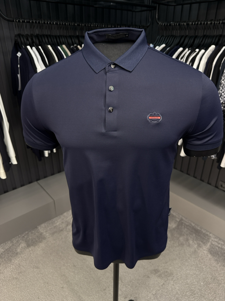 İthal PRADA Polo Yaka Kırışmayan Kumaş (0120-Lacivert)