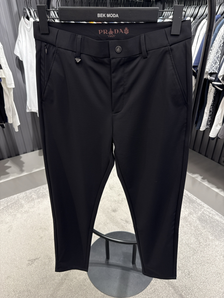 İthal PRADA Kırışmayan Kumaş Jogger Pantolon (0114-Koyu Lacivert)