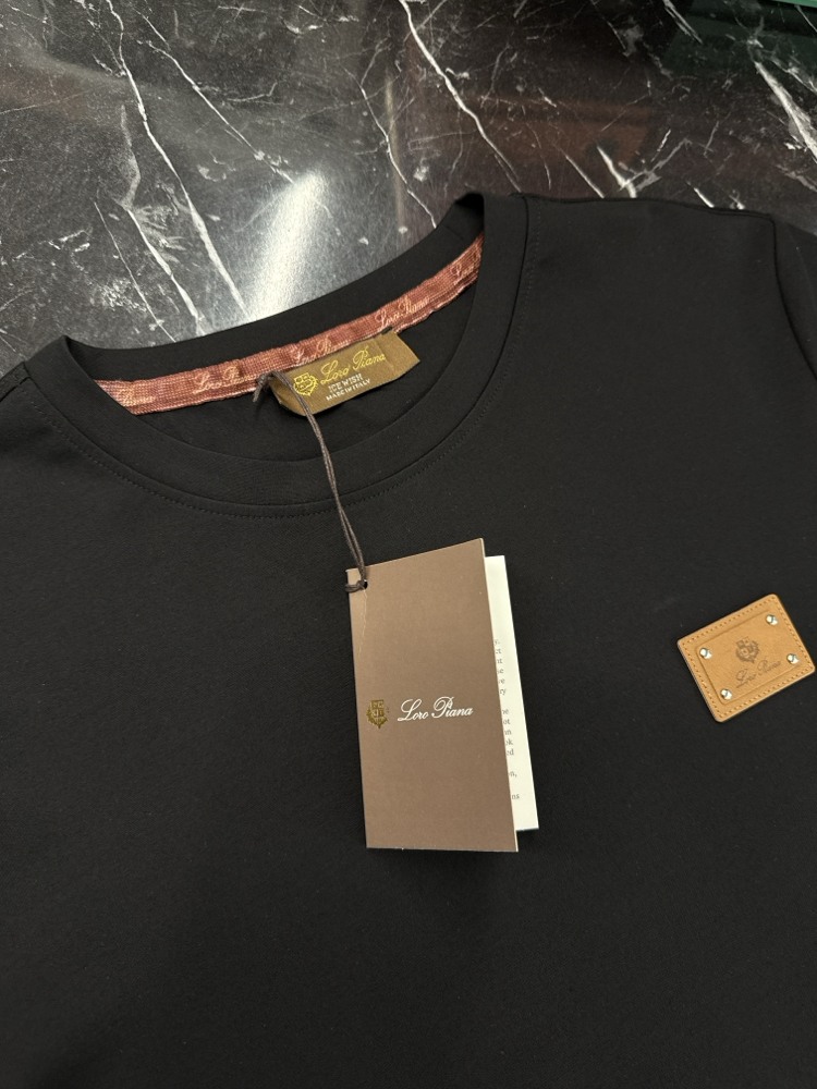 İthal  Loro Piano T-shirt  Kırışmayan Kumaş (15053-Siyah)