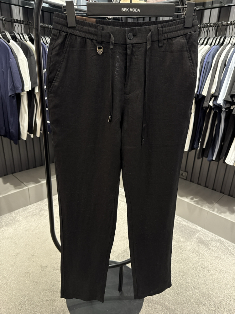 İthal Tom Ford Ham Keten Pantolon (0117-Siyah)