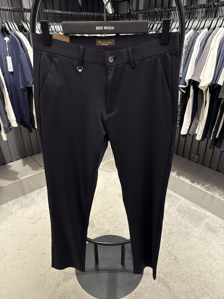 İthal Lora Piana Kırışmayan Kumaş Jogger Pantolon (0110-Lacivert)