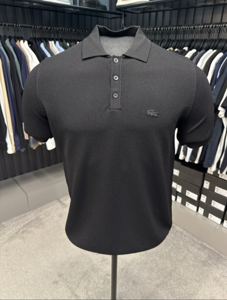 Rayon kırışmayan Kumaş Triko polo yaka (5054-Siyah)