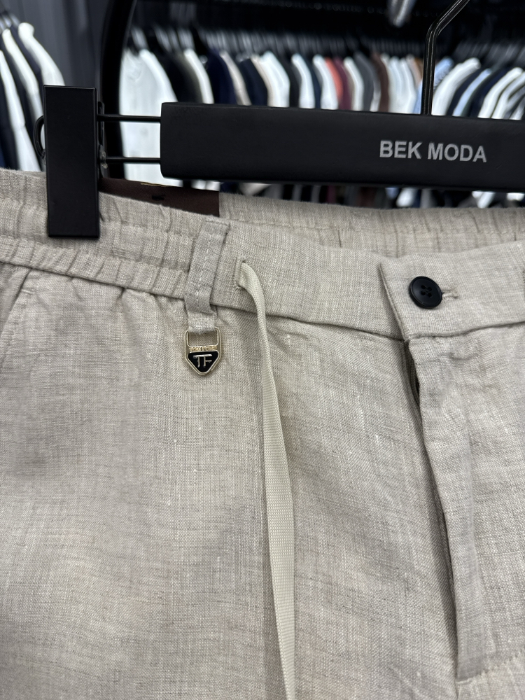 İthal Tom Ford Ham Keten Pantolon (0117-Taş)