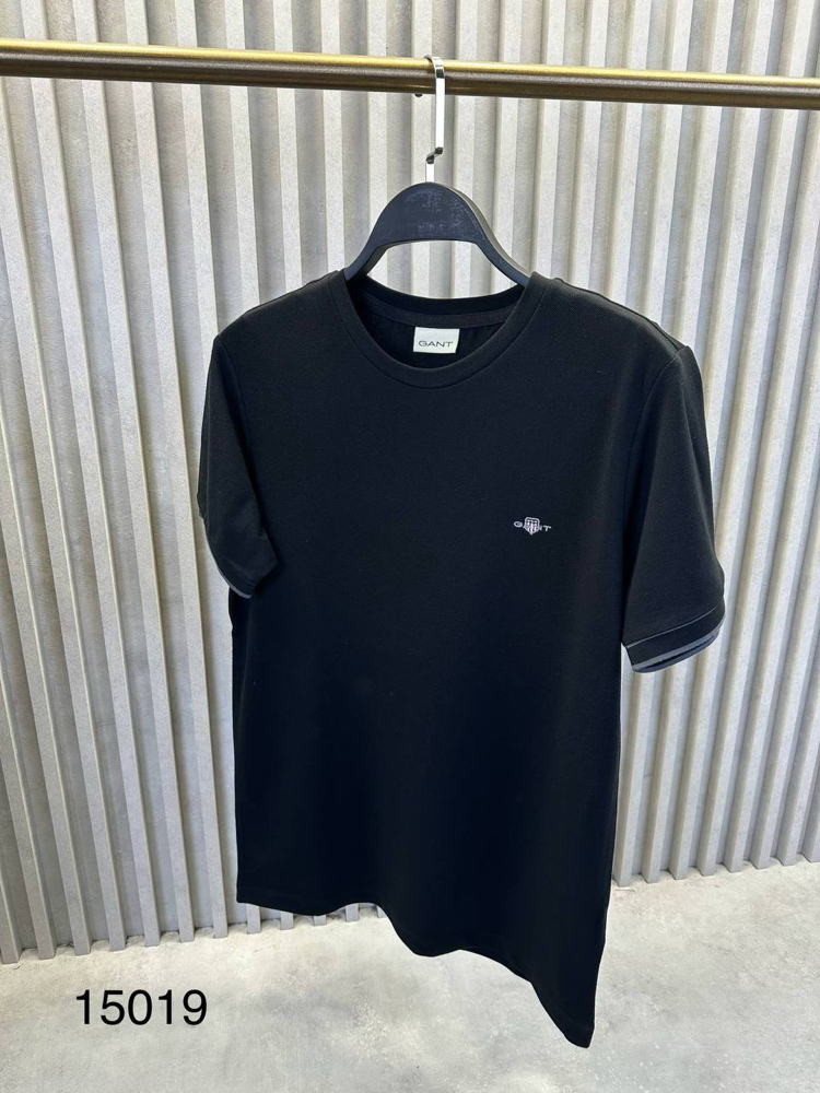 Kol Detaylı Pike Kumaş T-shirt  (15019-Siyah)