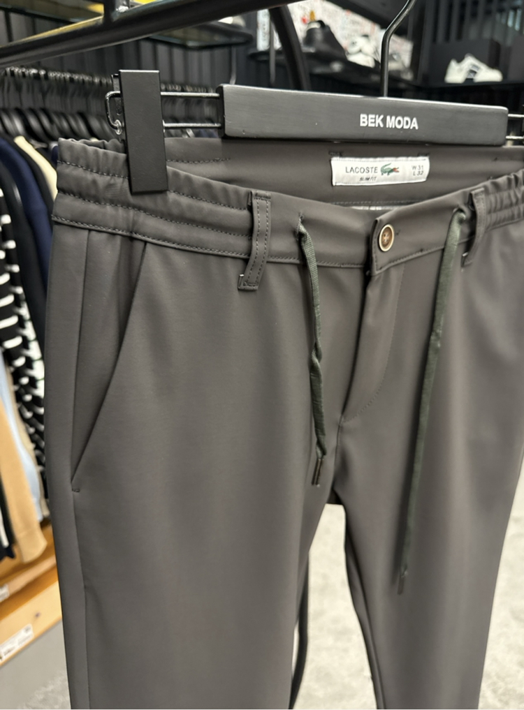 OUTLET ÜRÜNÜ Premium Kışlık Kırışmayan Kumaş Jogger Pantolon (Haki)