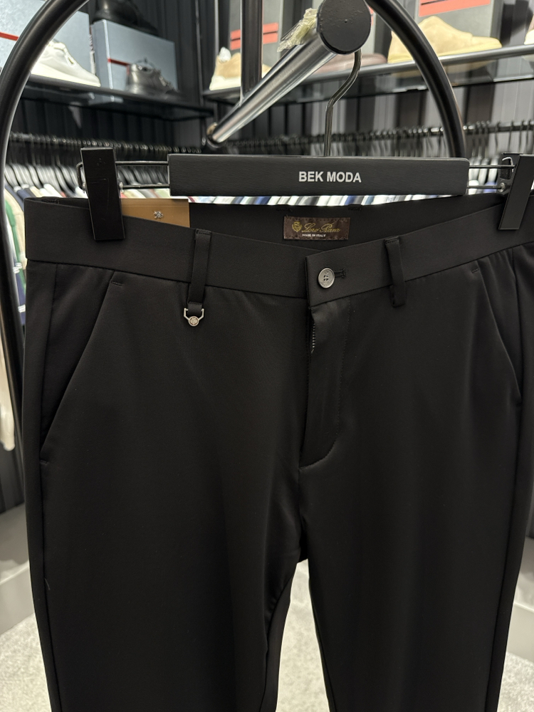 İthal Lora Piana Kırışmayan Kumaş Jogger Pantolon (0110-Siyah)