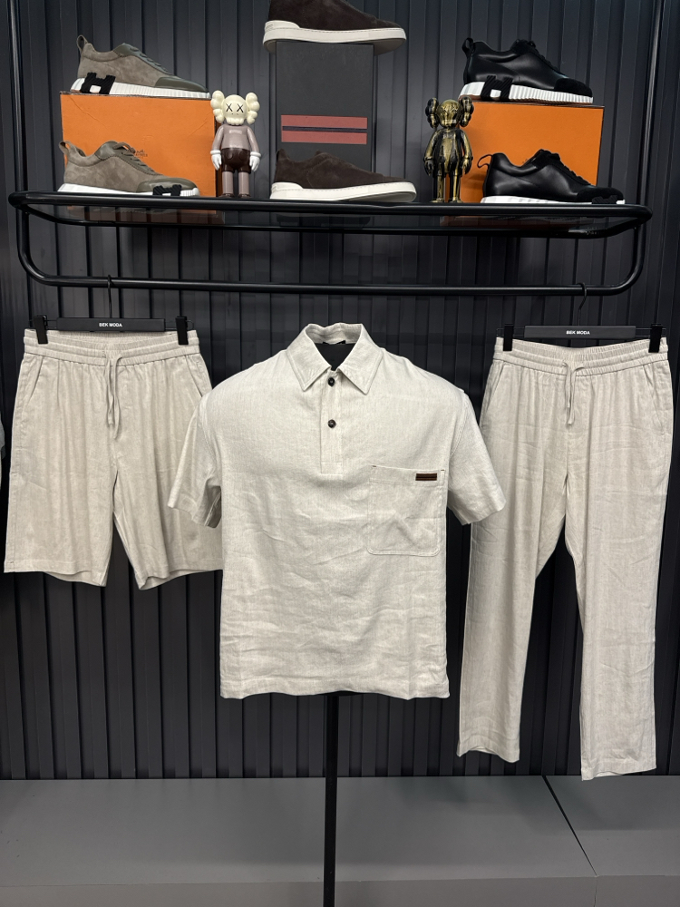 İthal Premium Zegna Ham Keten 3’lü Takım (Battal Boy-6819)
