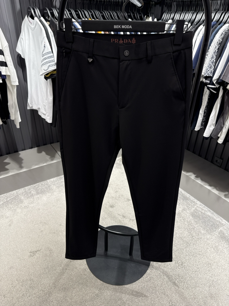 İthal PRADA Kırışmayan Kumaş Jogger Pantolon (0114-Siyah)