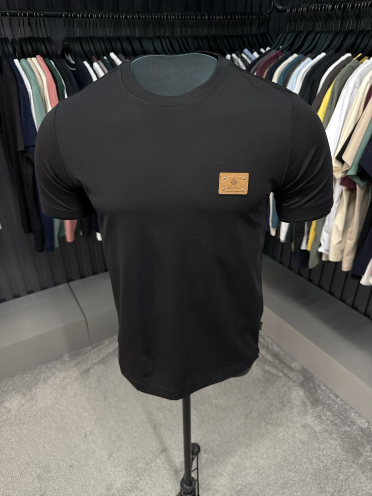 İthal  Loro Piano T-shirt  Kırışmayan Kumaş (15053-Siyah)