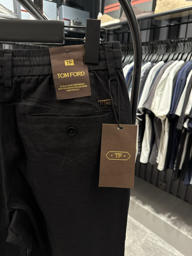 İthal Tom Ford Ham Keten Pantolon (0117-Siyah)