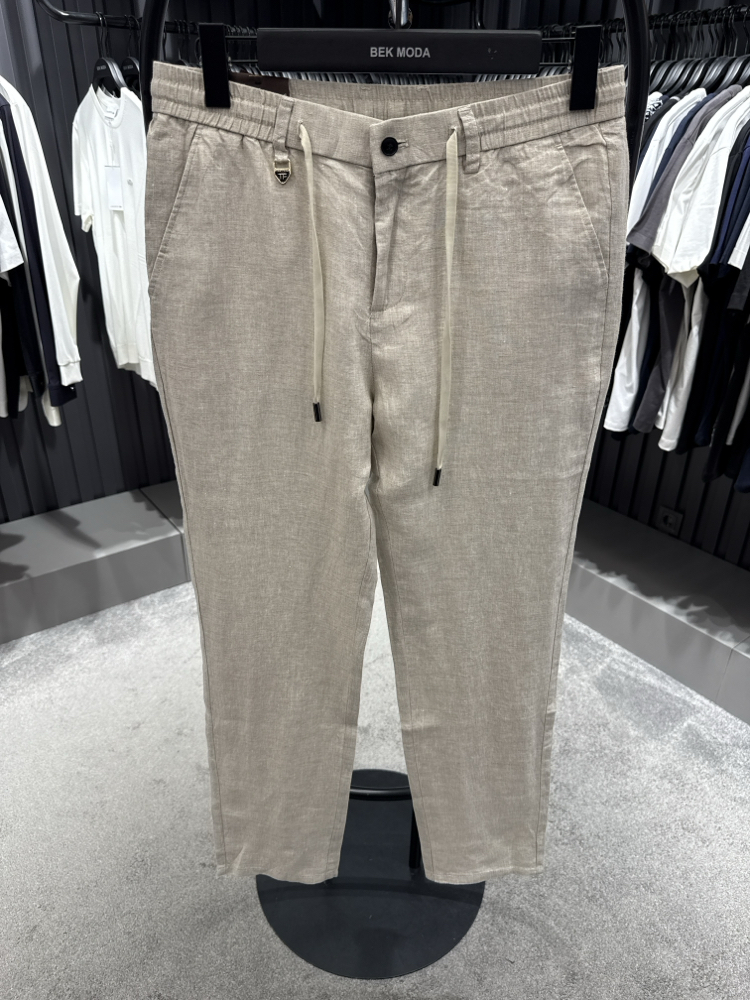 İthal Tom Ford Ham Keten Pantolon (0117-Taş)