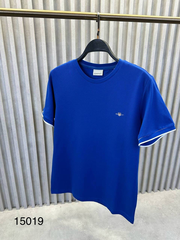 Kol Detaylı Pike Kumaş T-shirt  (15019-Sax Mavisi)