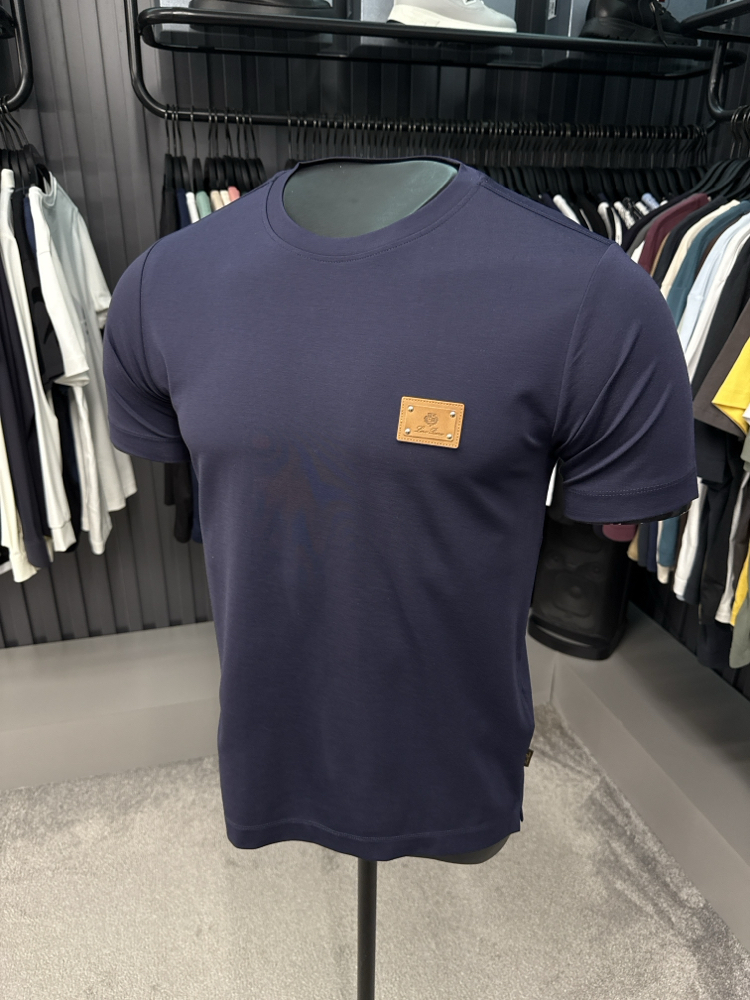 İthal Loro Piano T-shirt Kırışmayan Kumaş (15053-Lacivert)