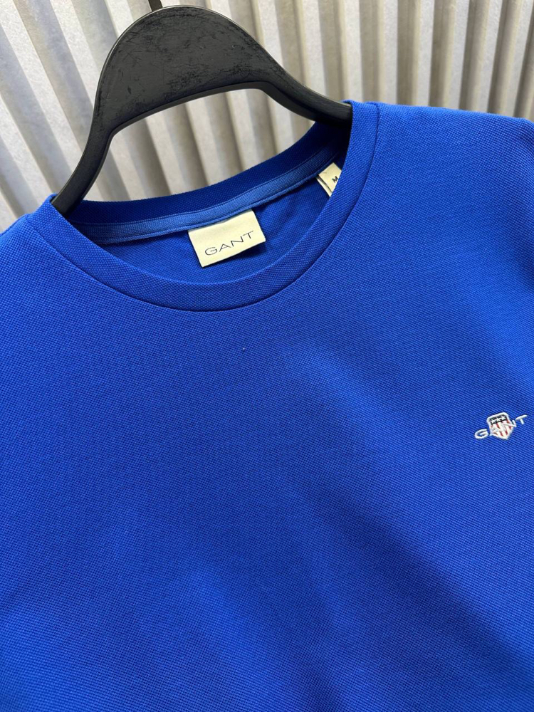 Kol Detaylı Pike Kumaş T-shirt  (15019-Sax Mavisi)