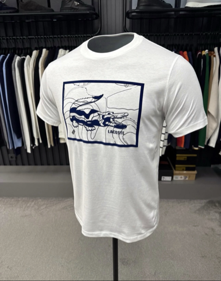 Süet Baskılı T-shirt (26108-Beyaz)