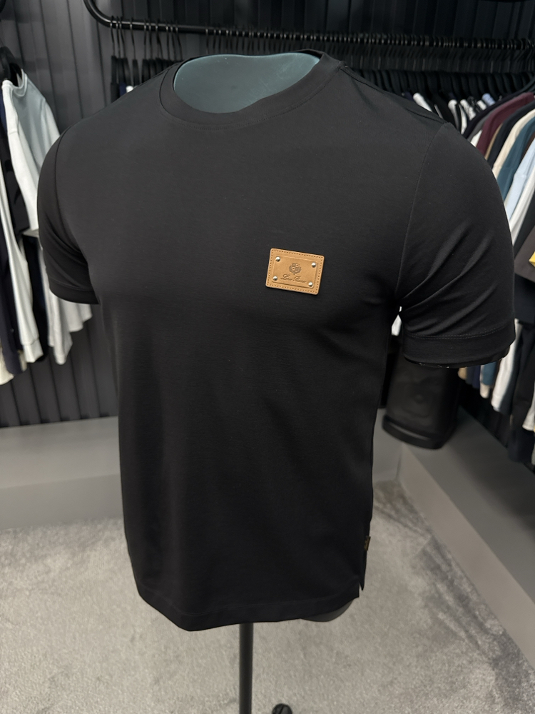 İthal  Loro Piano T-shirt  Kırışmayan Kumaş (15053-Siyah)