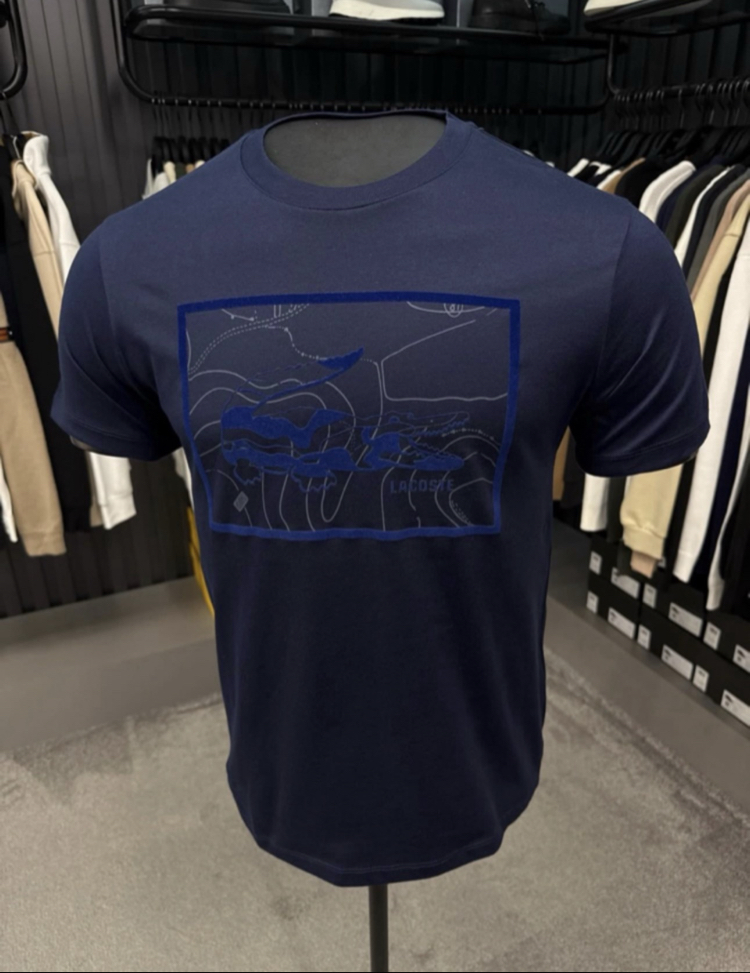 Süet Baskılı T-shirt (26108-Lacivert)