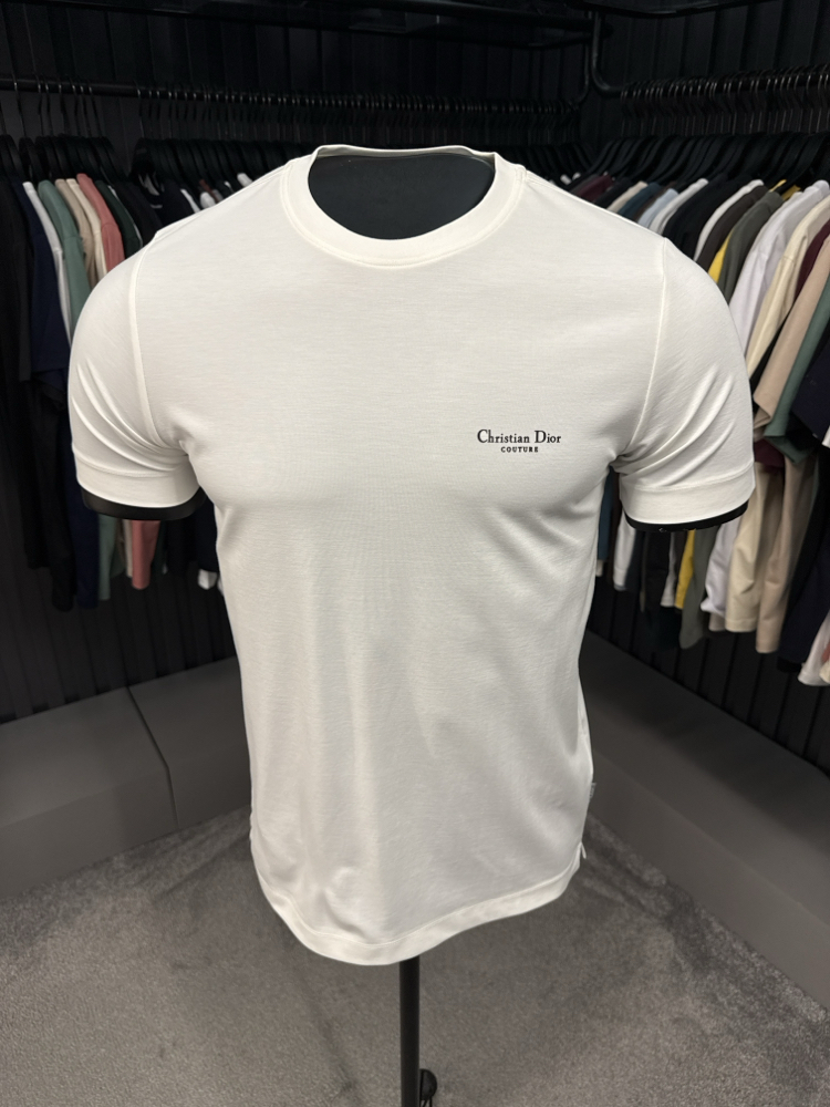 İthal Christian Dior T-shirt  Kırışmayan Kumaş (15056-Beyaz)
