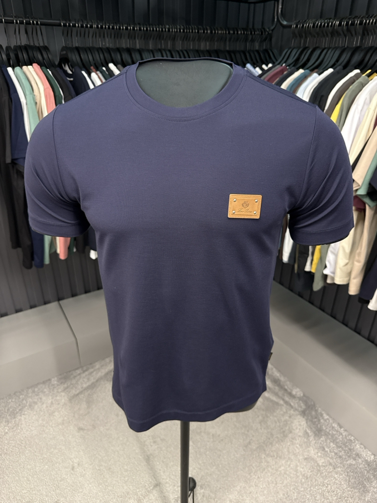 İthal Loro Piano T-shirt Kırışmayan Kumaş (15053-Lacivert)