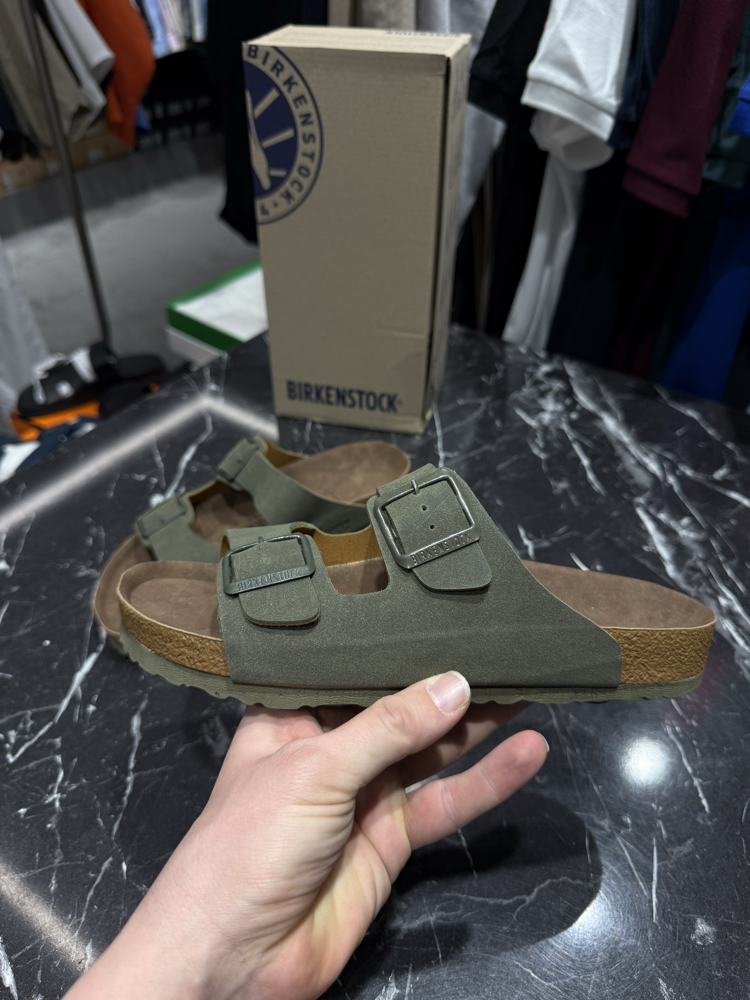 Birkenstock Arizona Süet Çift Toka (Haki)