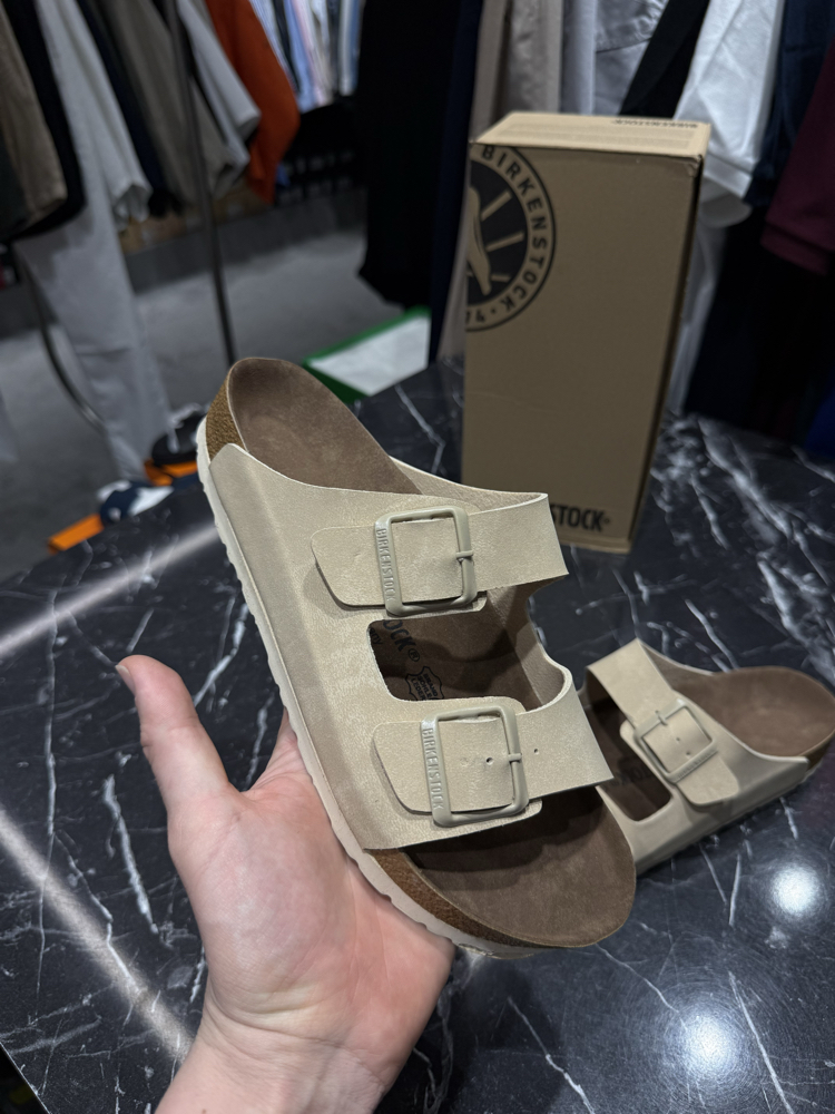 Birkenstock Arizona Süet Çift Toka (Bej)