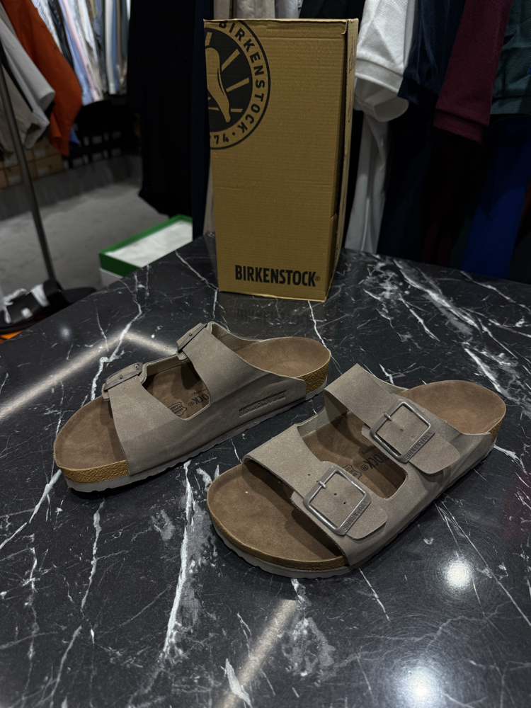 Birkenstock Arizona Süet Çift Toka (Vizon)