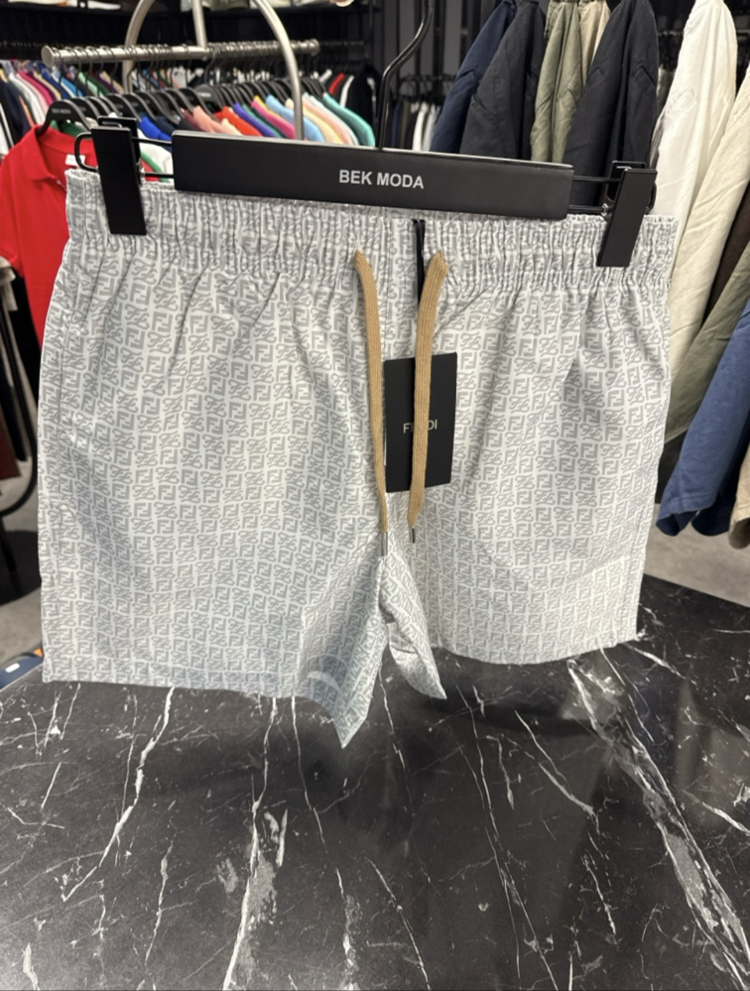 Fendi (F) Desenli Deniz Şortu