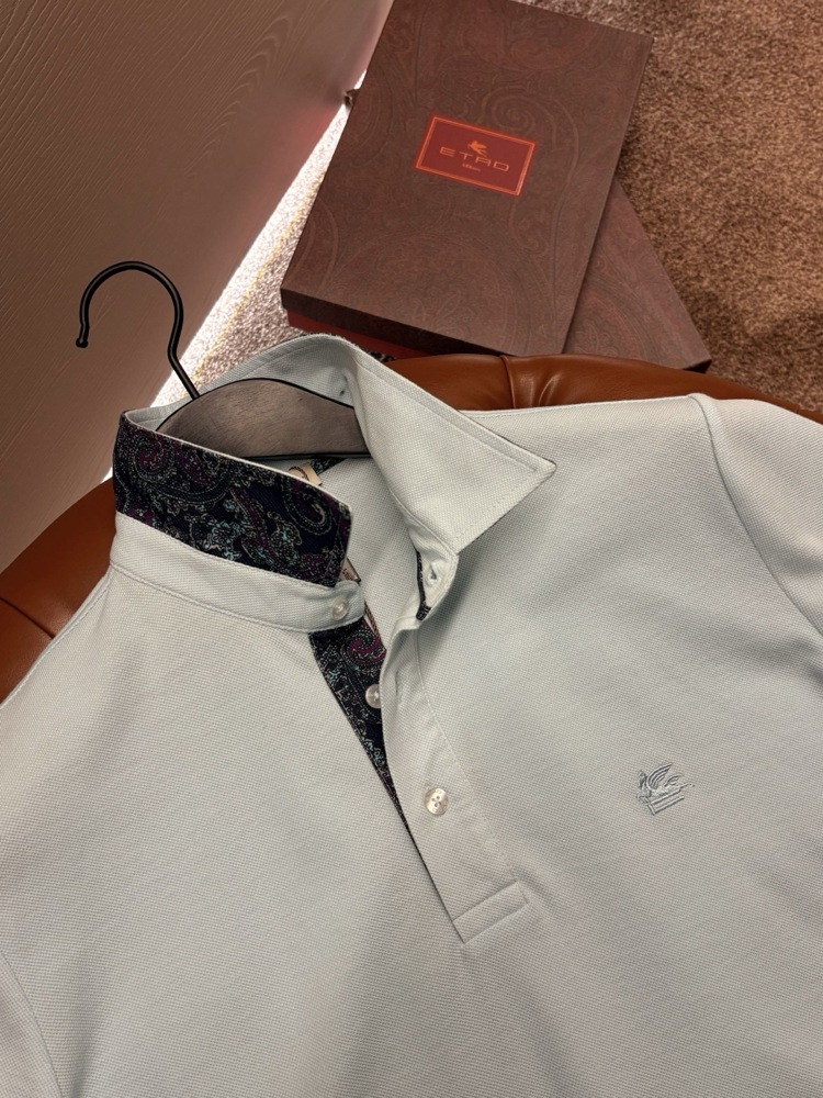 Etro Polo Yaka (3374-Buz Mavisi)