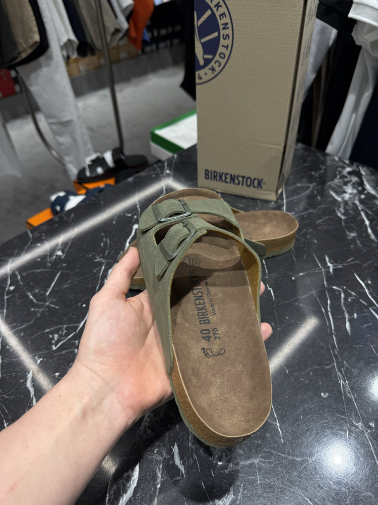 Birkenstock Arizona Süet Çift Toka (Haki)