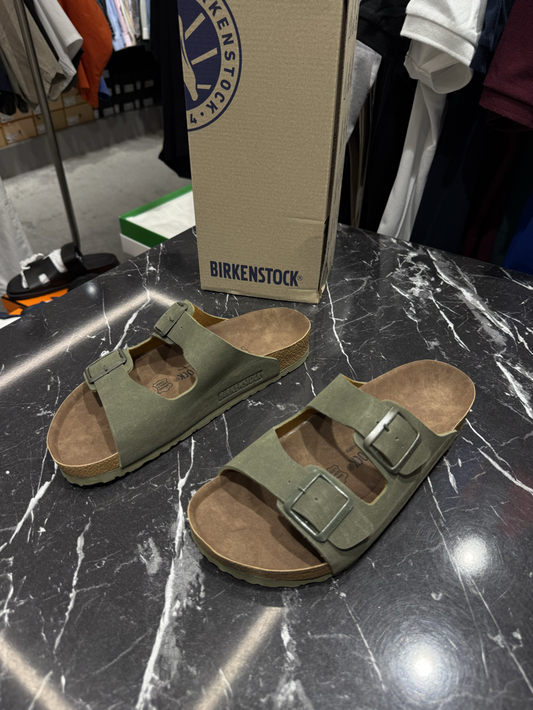 Birkenstock Arizona Süet Çift Toka (Haki)