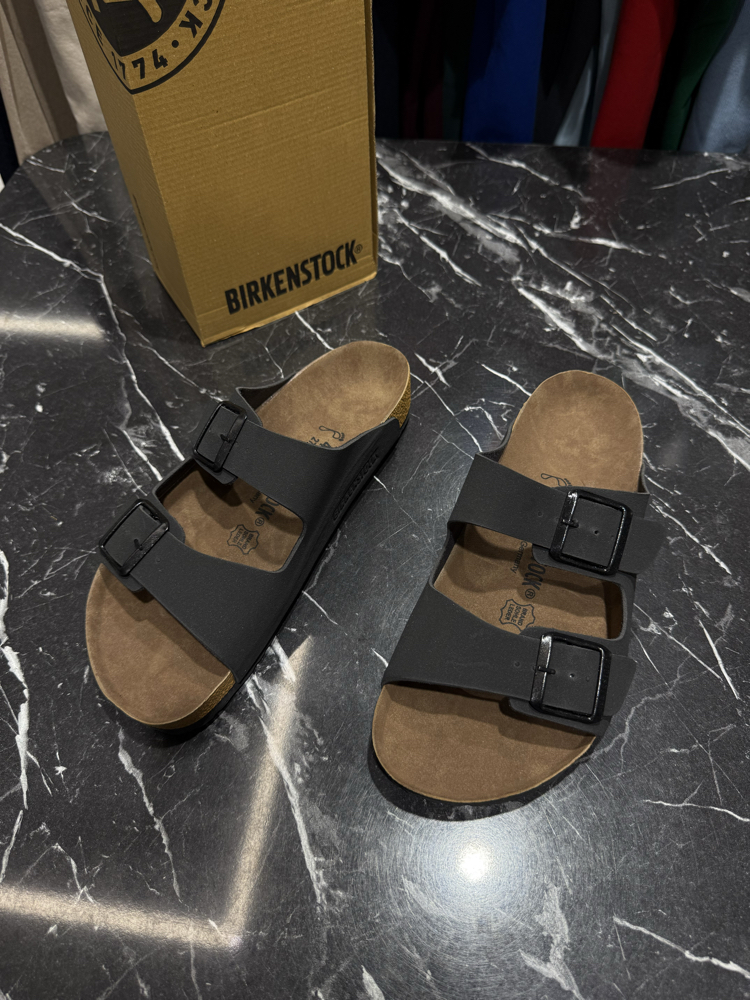 Birkenstock Arizona Süet Çift Toka (Siyah)