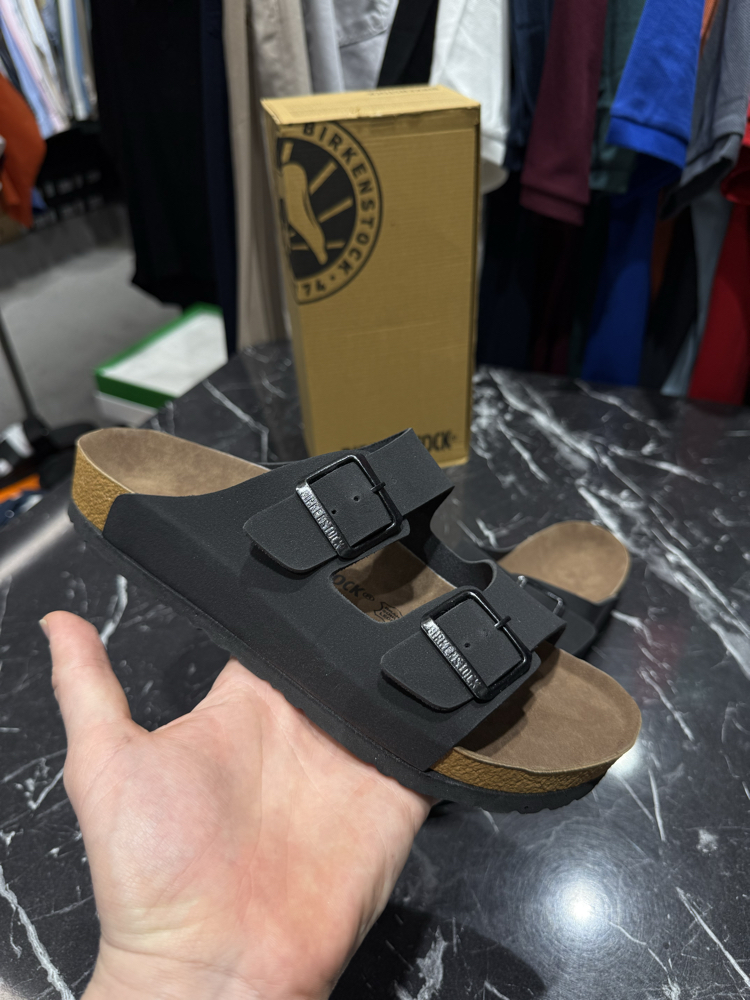 Birkenstock Arizona Süet Çift Toka (Siyah)