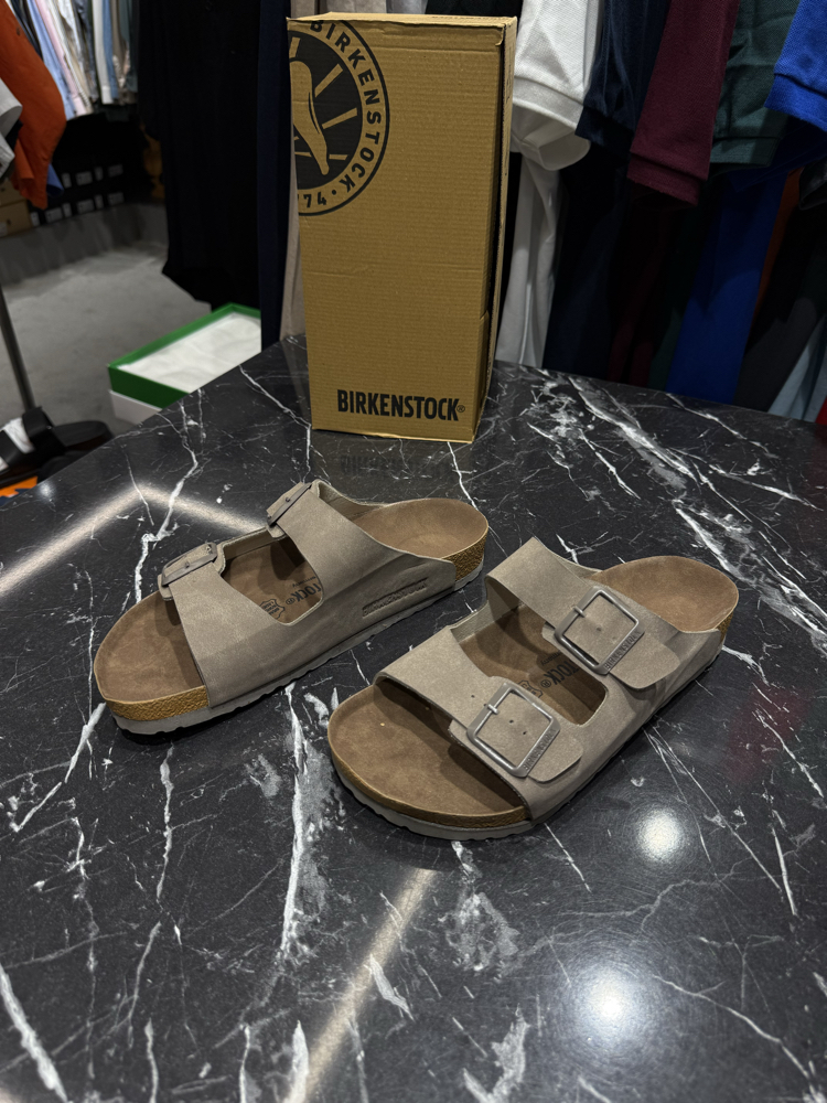 Birkenstock Arizona Süet Çift Toka (Vizon)