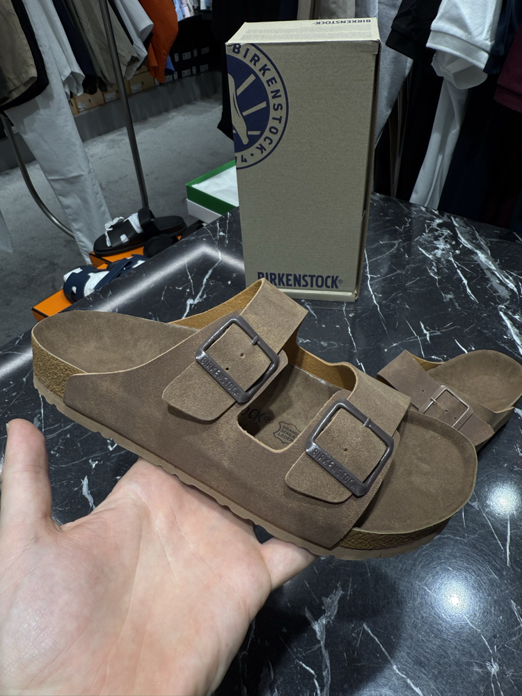 Birkenstock Arizona Süet Çift Toka (Kahverengi )