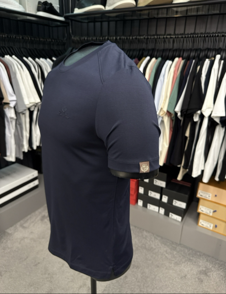 İthal Lora Piana  T-shirt Kırışmayan Kumaş (7213-Lacivert)