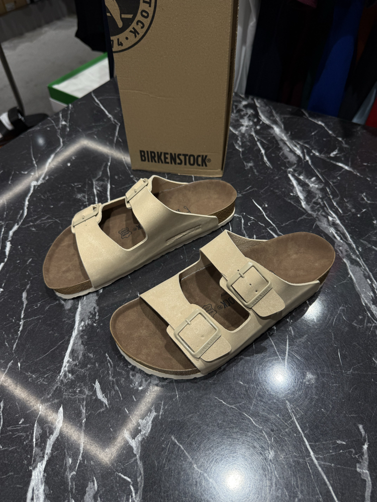 Birkenstock Arizona Süet Çift Toka (Bej)